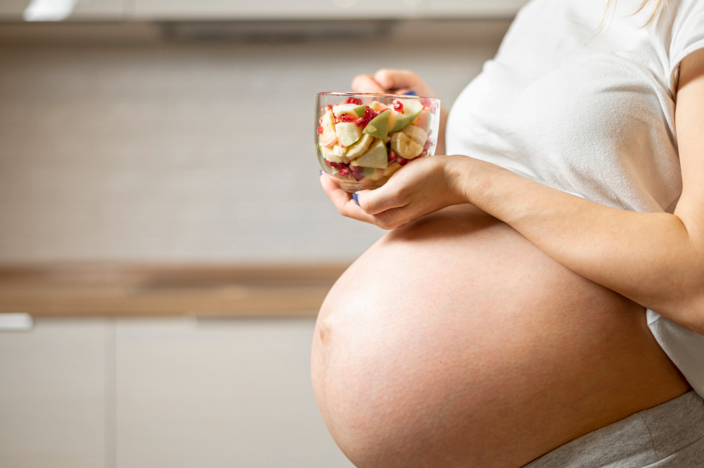 Pregnant Woman Choosing Healthy Food Options